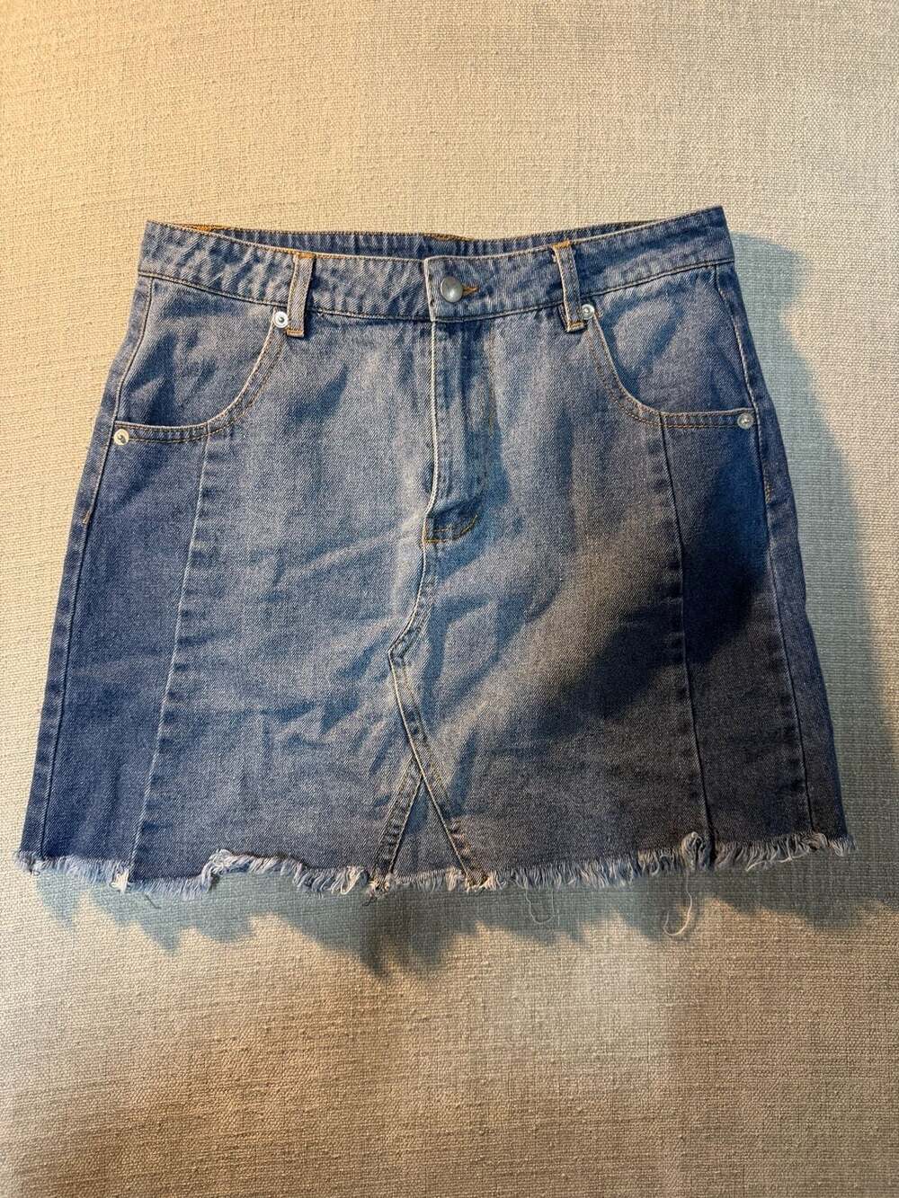 Altard State Denim Mini Skirt Size S Raw Hem